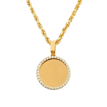 White Gold Diamond Memory Frame Pendant in 14k Gold 1.10 Ctw